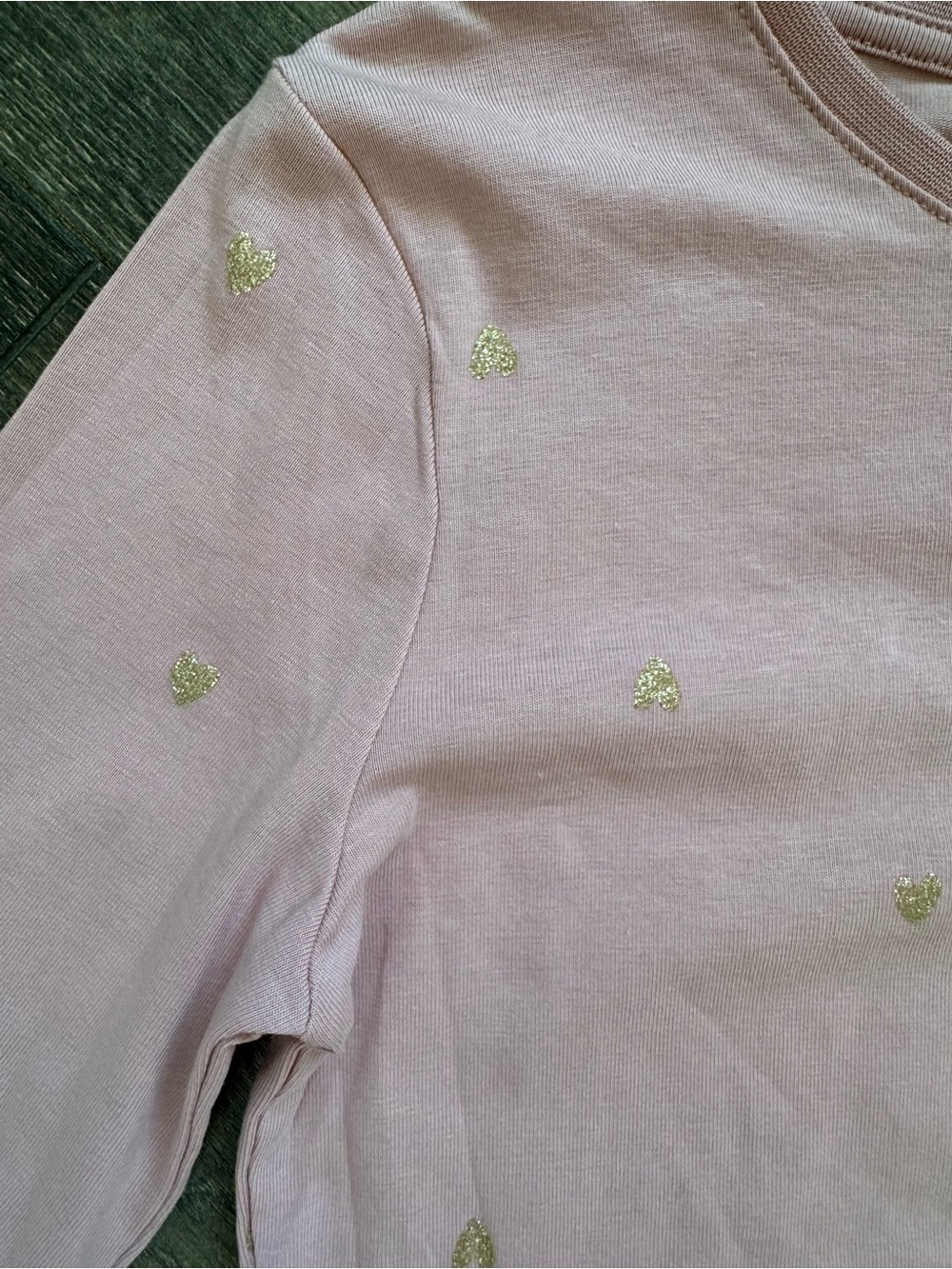 H&M Girls Pink 4pc Outfit Bundle Set Lot Gold Hearts Leggings Sweats Size 8 - Picture 8 of 16
